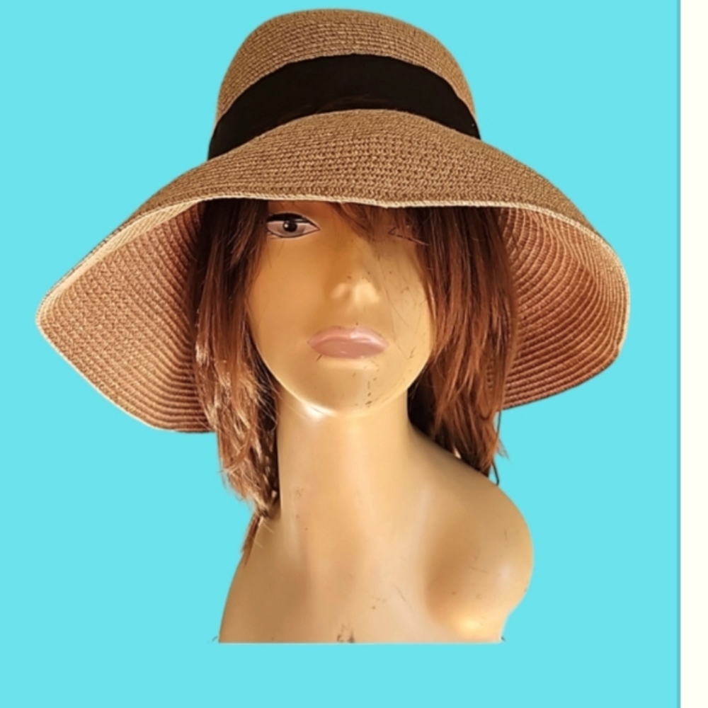 BETMAR VINTAGE CREAM BROWN TRIM BRIM HAT